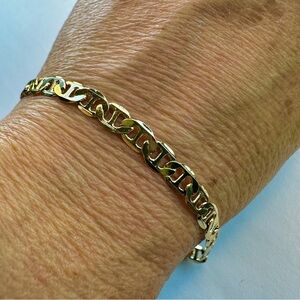NWOT Pretty Bird Gold Plated Curb Chain / Link Bracelet 7.5" Sleek & Polished